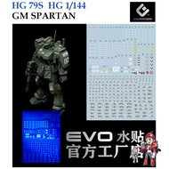 WATER DECAL [EVO] HG-79S HG 1/144 GM SPARTAN GUNDAM SLIDE FLUORESCENT Luminous HG-79S HG79S