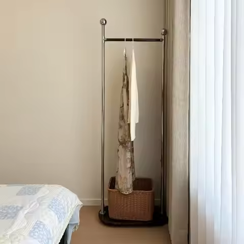 Stylish Minimalist Clothes Racks Drying Storage Modern Japandi Clothes Rack Living Room Design Colga