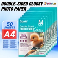 QUAFF Double Sided Photo Paper Glossy A4 Size (120Gsm-300Gsm) 50Sheets High Quality