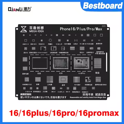 QIANLI Steel Reballing Stencil Kit for iPhone 11 12 13 14 15 Pro MAX XR X 8P 8 7P 7 6S 6 CPU IC Chip
