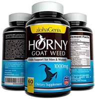 Horny Goat Weed Libido Formula for Men  Women ✮ 1000mg Horney Goat Weed 250mg Maca Root 100mg Tongkat Ali Root 100mg Saw Palmetto ✮ All-natural Complex ✮ 100% Money Back Guarantee 60 Capsules