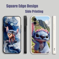 Casing For Realme C2 C3 8 8i 7i C35 C30 Pro Lilo and Stitch cartoon FXK09 Phone Case Square Edge