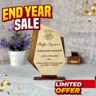 Wooden Appreciation Plaque / Custom Engraved Award