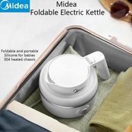 Midea Portable Kettle Electric Kettle Foldable Kettle Electric Kettle Mini Portable Travel Business Trip Food Grade Silicone Smart Anti-Drying Kettle