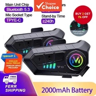 Y10 Motorcycle Helmet Intercom Bluetooth Headset Waterproof Wireless Headphone Hands-free Interphone