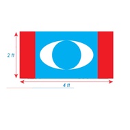 Bendera PKR - Flag Pati Keadilan Rakyat - Polyester 2x4ft