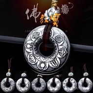 999Pure Silver Wish Fulfillment Vintage Necklace Peaceful Silver Buckle999One-piece Dropshipping Pur