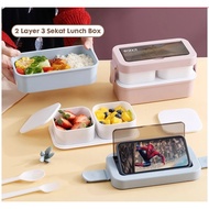 2-Tier Lunch Box Free Sauce Cup Free Sauce Container 1250ml
