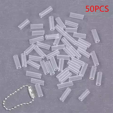 ABME 50Pcs Bead Chain Anti-Lost Cover DIY Transparent 1.5cm/0.59inch Key Ring Protective Cover to Pr