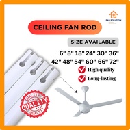 Metal Fan Rod / Universal Ceiling Fan Downrod – 6, 8, 18, 24, 30, 36, 42, 48, 54, 60, 66, 72 Inch | 
