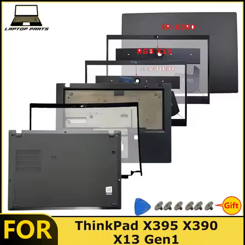 For ThinkPad X395 X390 X13 Gen1 Laptop LCD Back Cover HInges Front Bezel Palm Rest Bottom Case repla