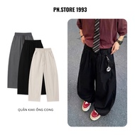 PN.STORE1993 Curved Straight Khaki Pants with Chunky Waist in Various Fashion Styles