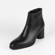 Block heel men zipper boots round toe