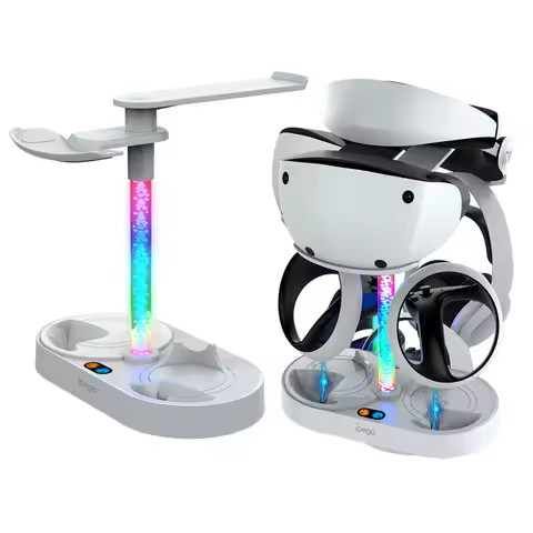 For PS VR2 magnetic absorption rainbow charging stand handle with colorful RGB light can store glass