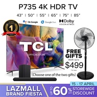 TCL P735 | P737 Google TV 43 50 55 65 75 85 inch | 4K HDR Bezel-less Slim Design | Google Assistant Duo | Wide Color Gamut | Dolby Cinematic Vision Atmos | HDMI | MEMC | Hands-Free Voice Control