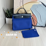 Hermes herbag31 電光藍拼黑色手提單肩包 A刻