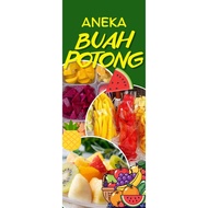 URGENT EKSPRESS BUNTING / BANNER ANEKA ANEKA BUAH POTONG, AYAM CRISPY, AYAM GUNTING, BURGER, CORNDOG