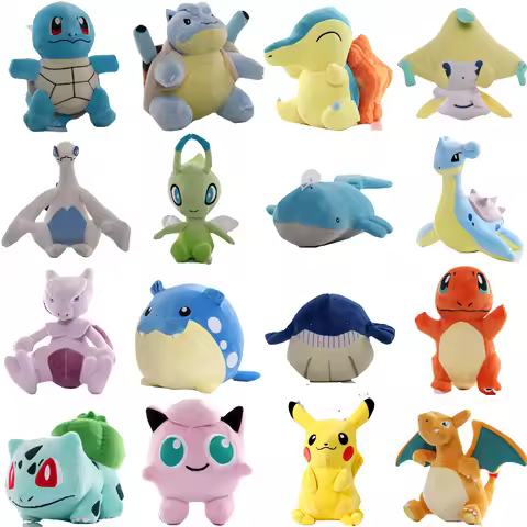 New Pokemon Pikachu Plush Toys Gengar Charmander Bulbasaur Wailmer Wailord Lugia Celebi Jirachi Anim