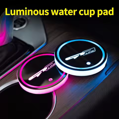 Led Car Water Cup Mat Drink Holder for Kia Gt Gtline Ceed Forte Rio Stinger K3 K4 K5 Emblem Auto Int