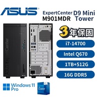 ASUS 華碩 M901MDR 商用桌上型電腦 i7-14700/Q670/16G DDR5/1TB+512G/300W/Win11P/3年保固 商用PC
