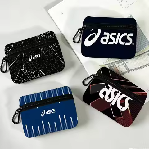 A-ASICS Mini Oxford Cloth Coin Purse With Carabiner Hook Portable Key Card Wallet Small Zipper Stora