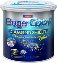 Beger ไดม่อนชิลด์(3.78 ลิตร) และ Cool All Plus(9 ลิตร)  159-3 กึ่งเงา เกรดสูง ทนทาน 15 ปี สีทาภายนอก สีทาบ้าน  สีน้ำ