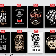 Aesthetic Room Wall Decoration Coffee Quotes Walldecor Home Display Vintage Motivational Wooden Post