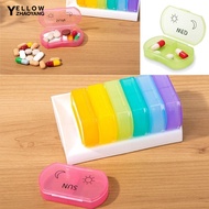 YEH-Portable Rainbow 7 Days Weekly Pill Medicine Box Drug Storage Case Container