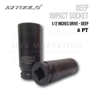 【1/2" x 8mm - 41mm - DEEP】KI TOOLS IMPACT SOCKET 1/2 INCH DR. DEEP – 6PT / BOX SOCKET