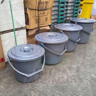 Yutaka Grey Plastic Bucket 2.5 3 4 6 Gallon Plastic Bucket (8 - 22 Liters)