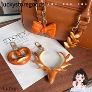 LUCKYSTOREGOODS Simulated Food Keychain, Hand Croissant Model Simulated Food Bread Key Ring, Novelty