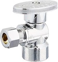 Plumb Pak, Chrome Keeney 2048PCLF 1/2-Inch FIP by 3/8-Inch O.D. Quarter Turn Angle Valve