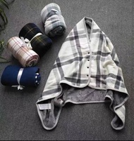 多用途蓋毯午休毯子披肩保暖發熱加絨格子小毛毯加厚男女 Tom Tailor Scarf 頸巾 圍巾 披肩 灰色 / 啡色