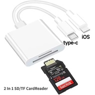 2 in 1 SD/TF Memory Card Reader for xiaomi Huawei ios 17 16 15 14 13 Android USB Type C Phone Adapte