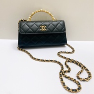 Chanel 黑羊皮COCO HANDLE MINI 2023秋季款AP3512晶片款