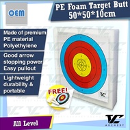 V Club Archery PE Foam Target Butt - 50x50cm 2.2PCF - Shooting Board - Free Target Paper/Target Pin