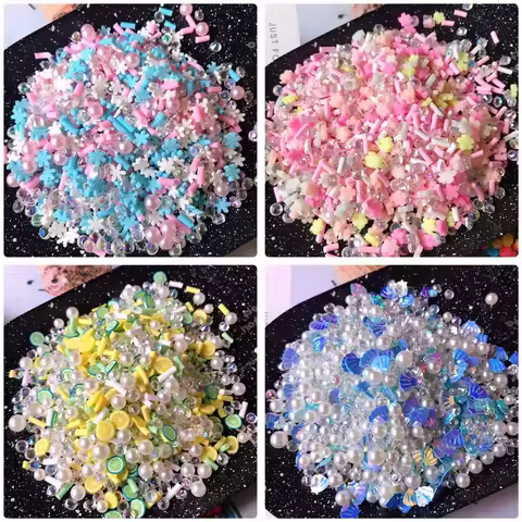 Boxi Additives For Slime Kit Cute Polymer Clay Fruit Supplies Glitter Sprinkle DIY Slice Topping Fil