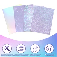 10 Sheets/pack A4 Iridescent Cold Lamination Film Decorative Sheets