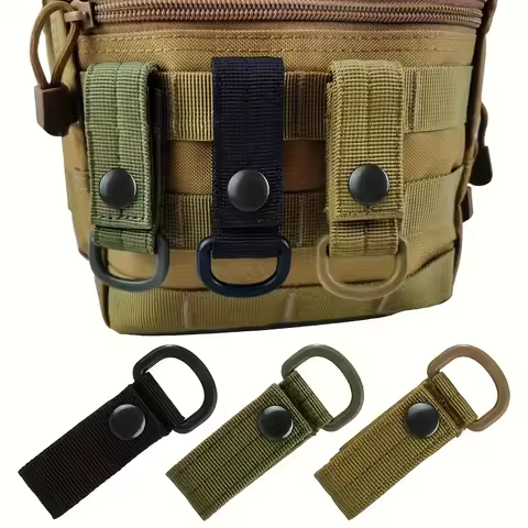 2PCS Outdoor Carabiner Hanging Clip Clamp Buckle Hook Clip Nylon Webbing Molle Belt Clip Buckle Stra