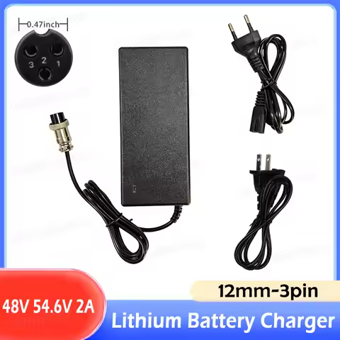 48V 54.6V 2A Lithium Battery Charger With 12mm-3pin Connector For Kugoo M4/M4 Pro,Smartgyro Speedway