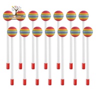14 Pcs Lollipop Drum Mallet Sticks Round Rainbow Hammer Percussion Sticks Plastic Drumsticks for Kid