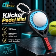 MERAH GANTUNGAN [D2Shop] Klicker Padel Mini 7x4 cm with Hanging Chain | Black Compact Mini Padel Acc
