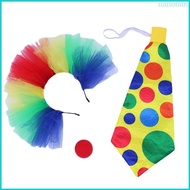Nan Clown Costume Accessories Clown Costume Clown Nose Colorful Wig Necktie Clown Dressing Up Costum