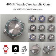 40MM Watch Case Stainless Steel Case Ceramic Bezel Acrylic Glass for NH35/NH36/4R Movement