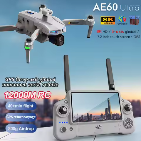 AE60 Drone 8K Camera GPS 3-Axis Gimbal 5G WiFi Brushless Foldable RC Quadcopter Profesional Screen C