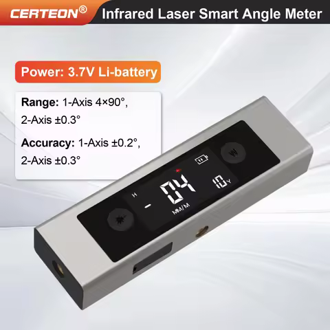 Digital Laser Level Inclinometer Portable Dual Axis LCD Level Laser Line Angle Finder Protractor Too