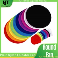 Foldable Round Fan w/ Pouch Plain Pamaypay Nylon Twist Fan