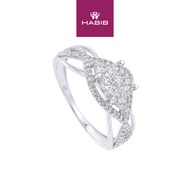 HABIB Beads Split Diamond Ring in 375/9K White Gold 265001022
