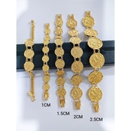 LV EMAS KOREA/BANGKOK HIGH QUALITY SADUR 24K 916 WOMEN BRACELET RANTAI TANGAN FLOWER COIN