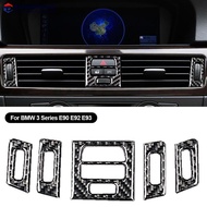 DREAMFOREST 5Pcs Carbon Fiber Car Interior Auto Interior Sticker Central Air Vent Outlet Trims Accessory For BMW 3 Series E90 E92 E93 H1Z5